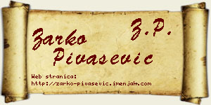 Žarko Pivašević vizit kartica